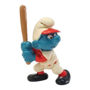 Peyo Schleich Baseball Batter Smurf 20129 Painted 3 Variation 1981 Portugal